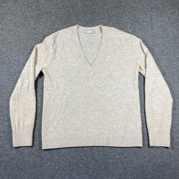 Everlane Cashmere V-Neck Sweater Womens XS Extra Small Beige Long Sleeve - Picture 1 of 10